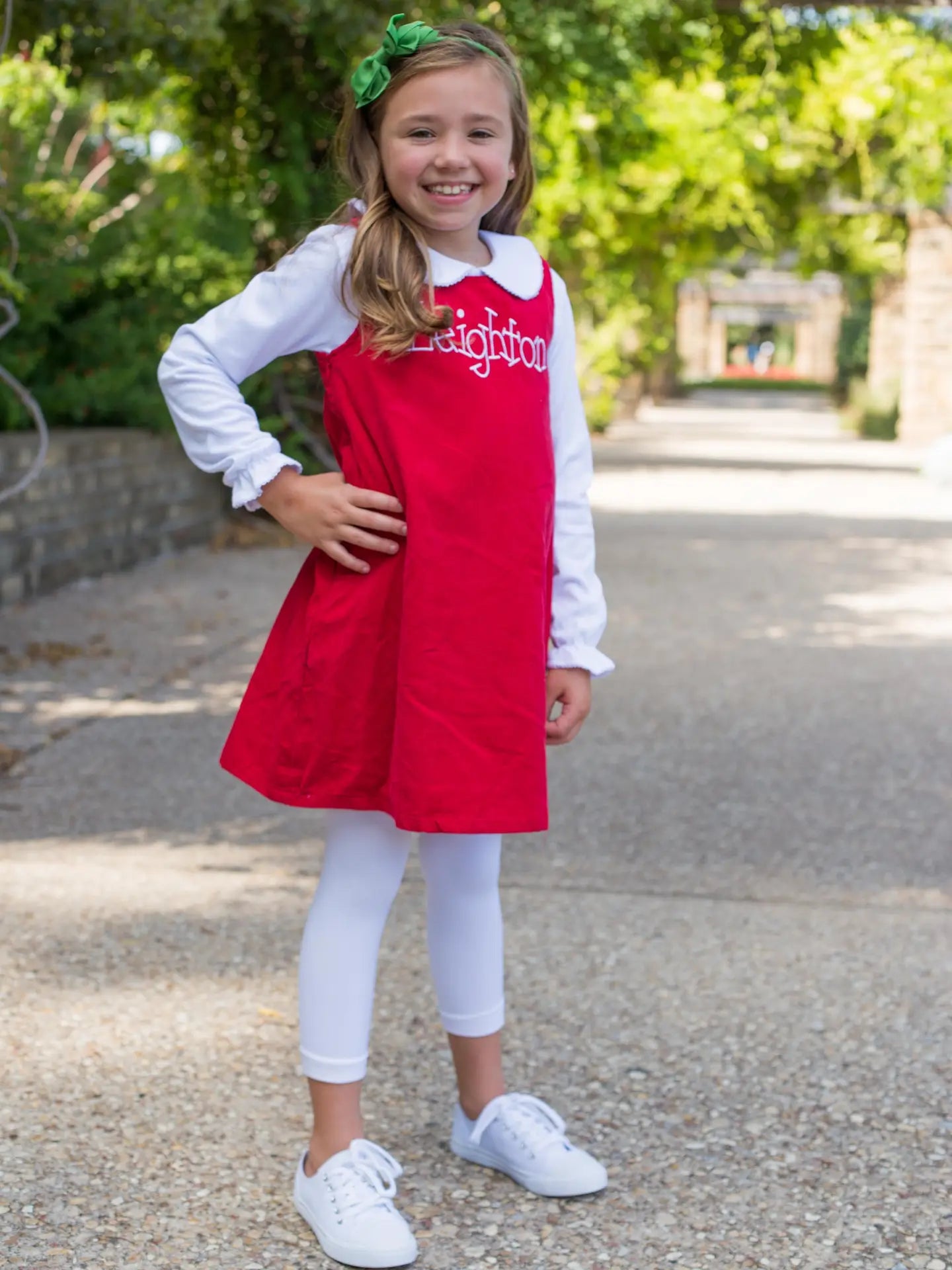 Girls two button jumper dress