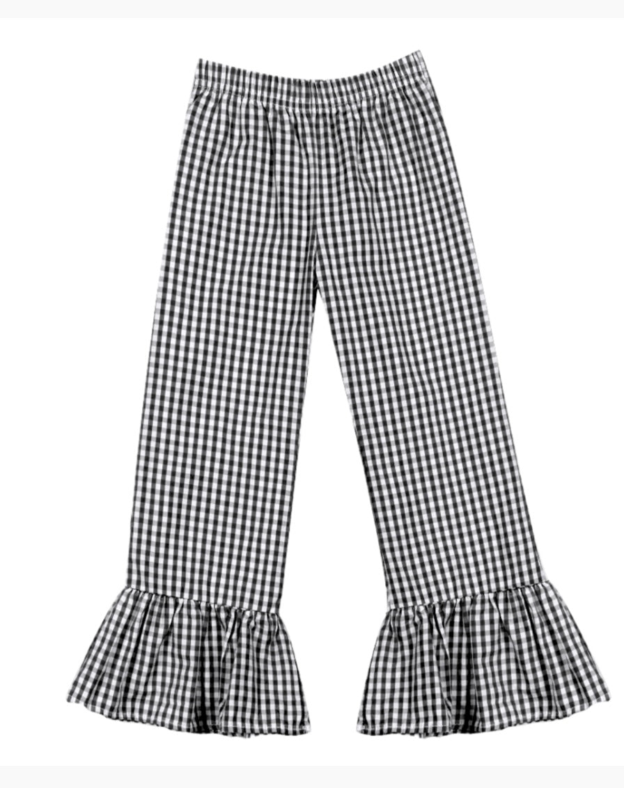 Gingham Girls ruffle pants