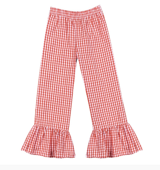 Gingham Girls ruffle pants