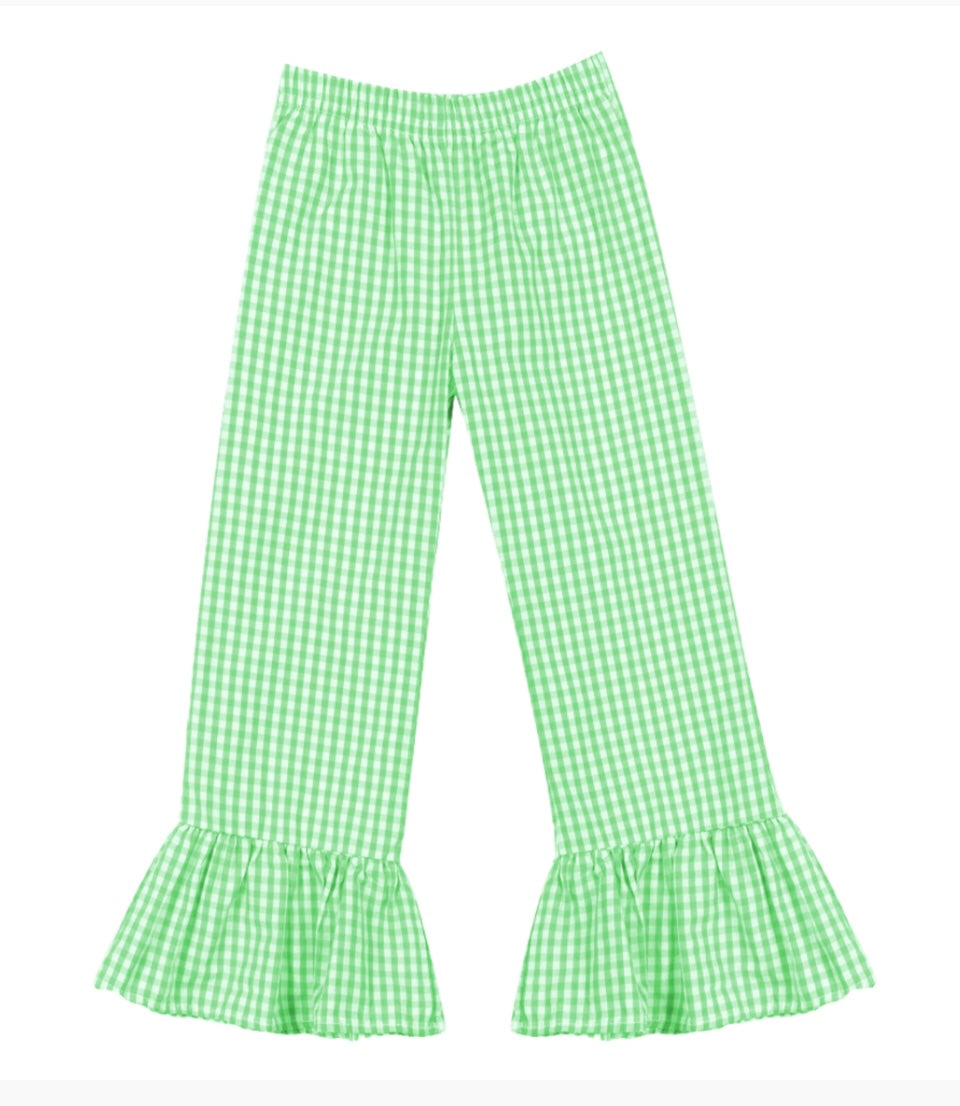 Gingham Girls ruffle pants