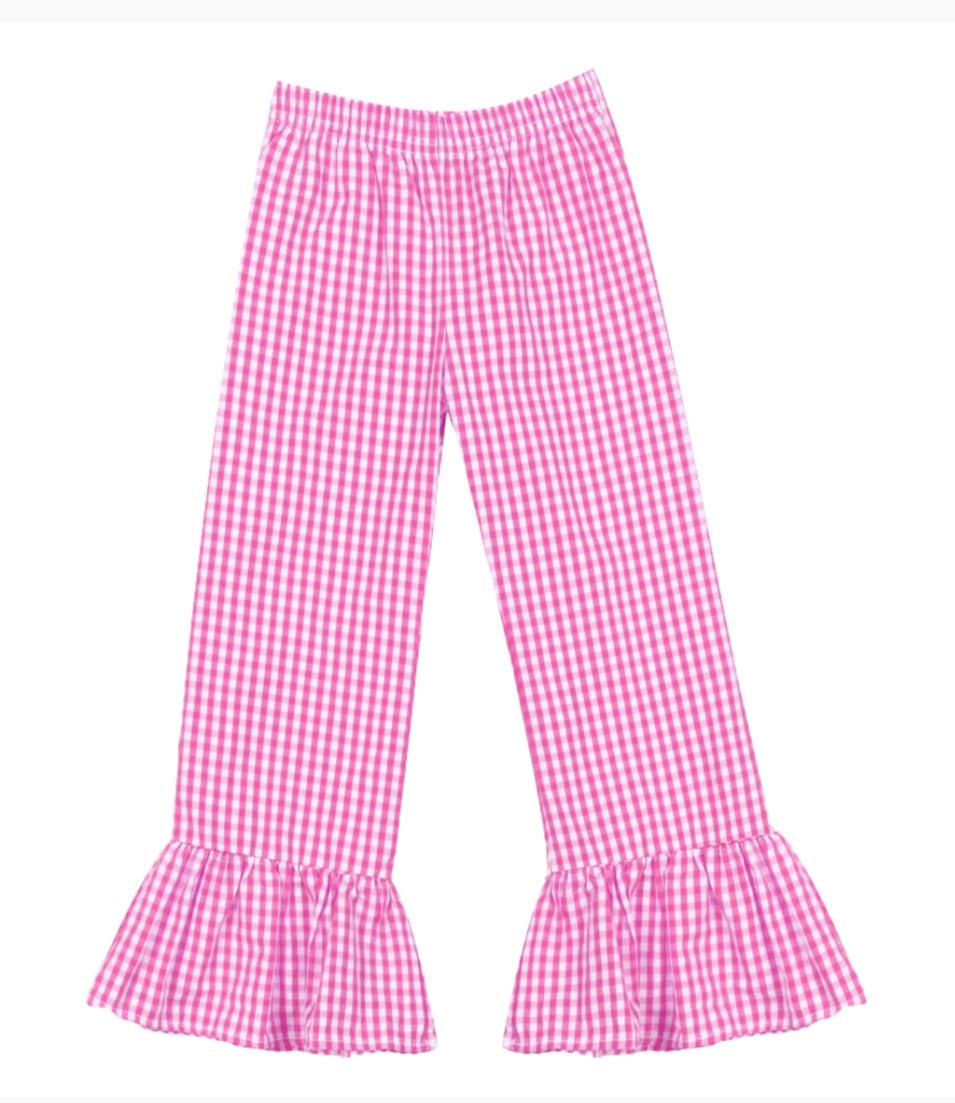 Gingham Girls ruffle pants