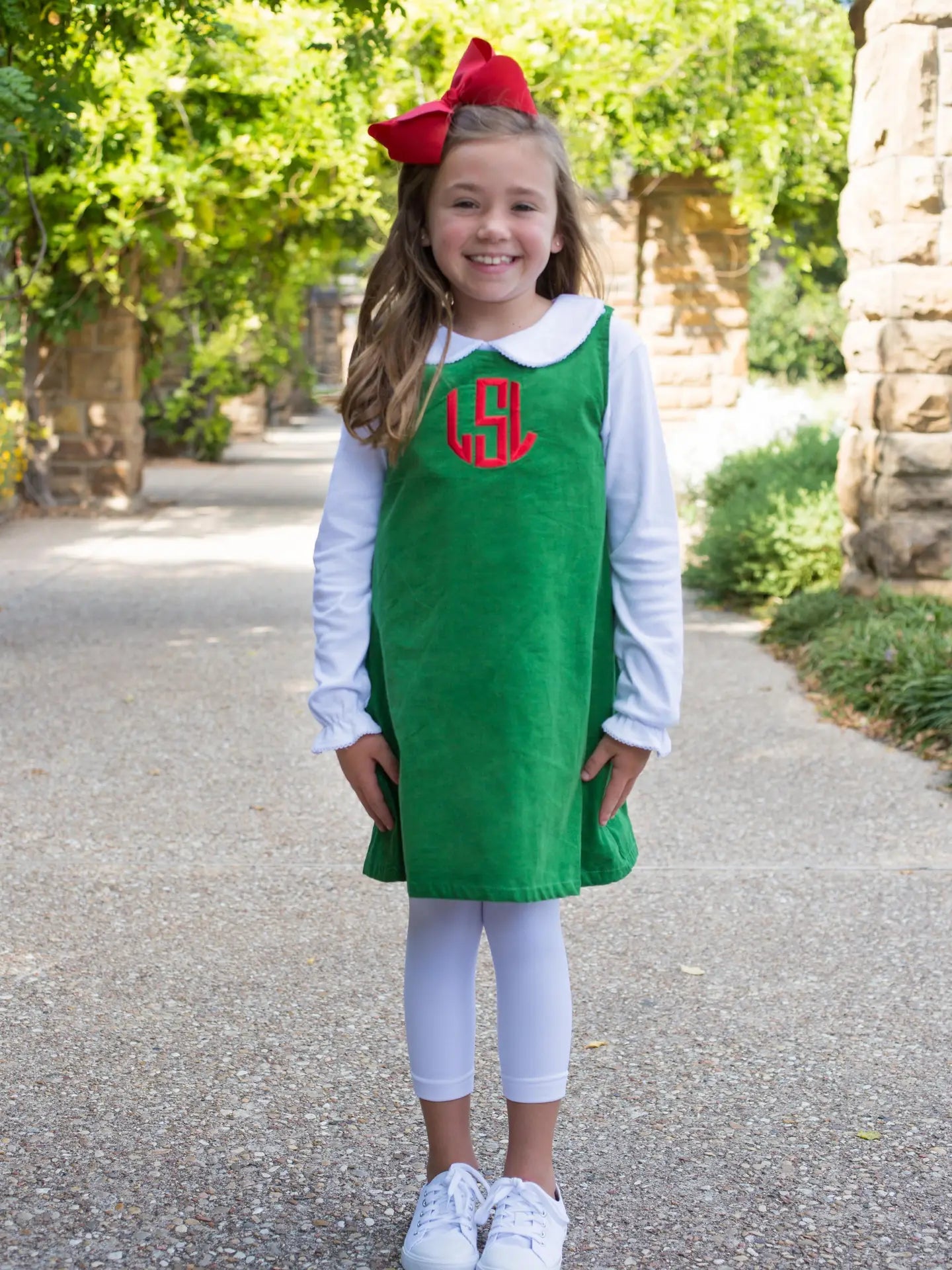 Girls two button jumper dress