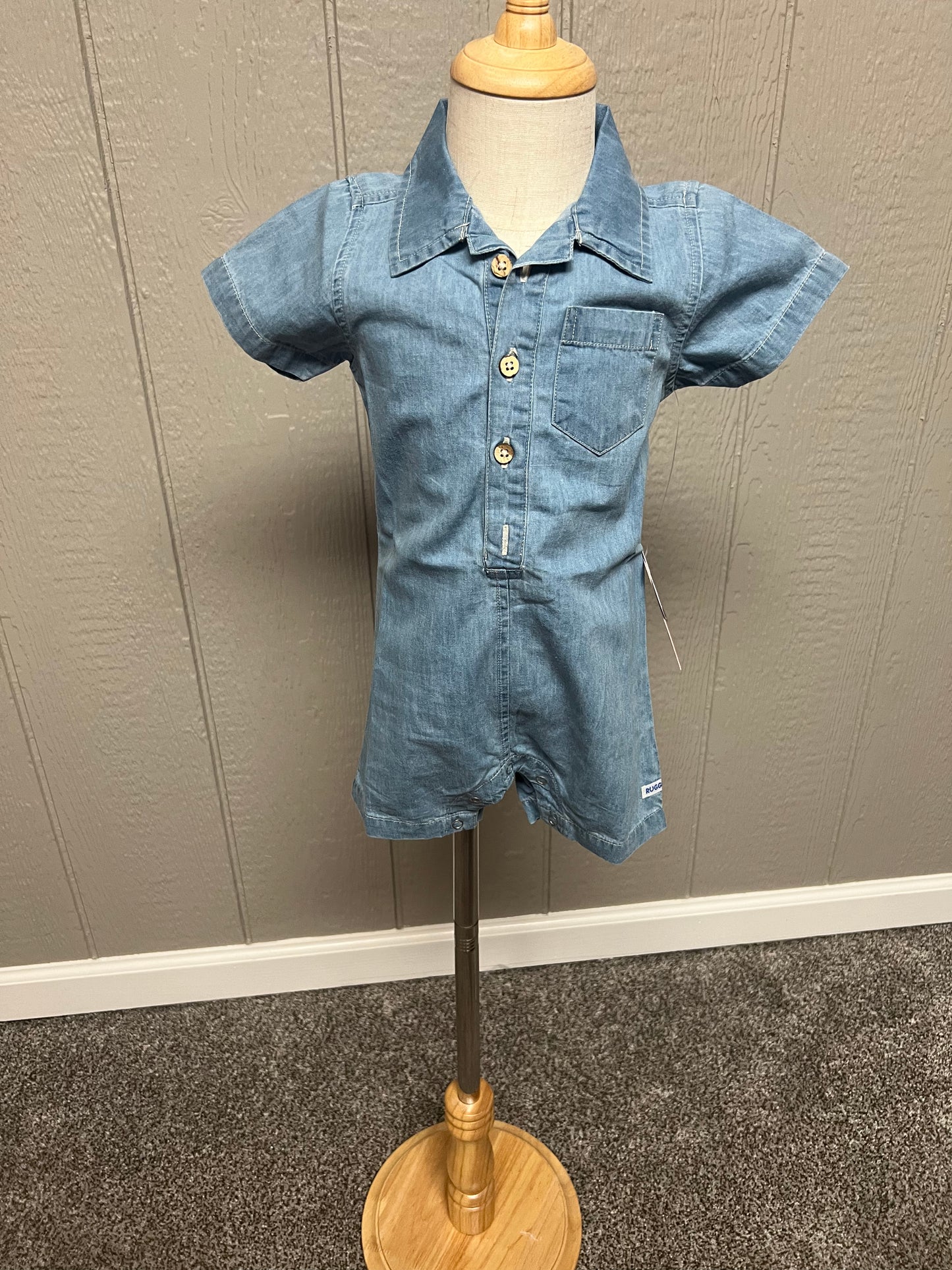 Denim Button Up Romper