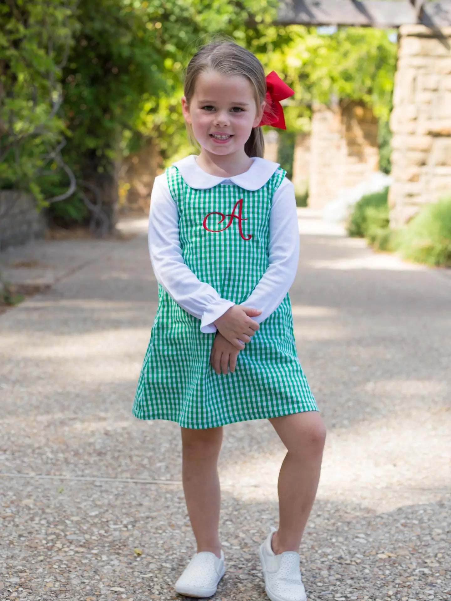 Girls two button jumper dress